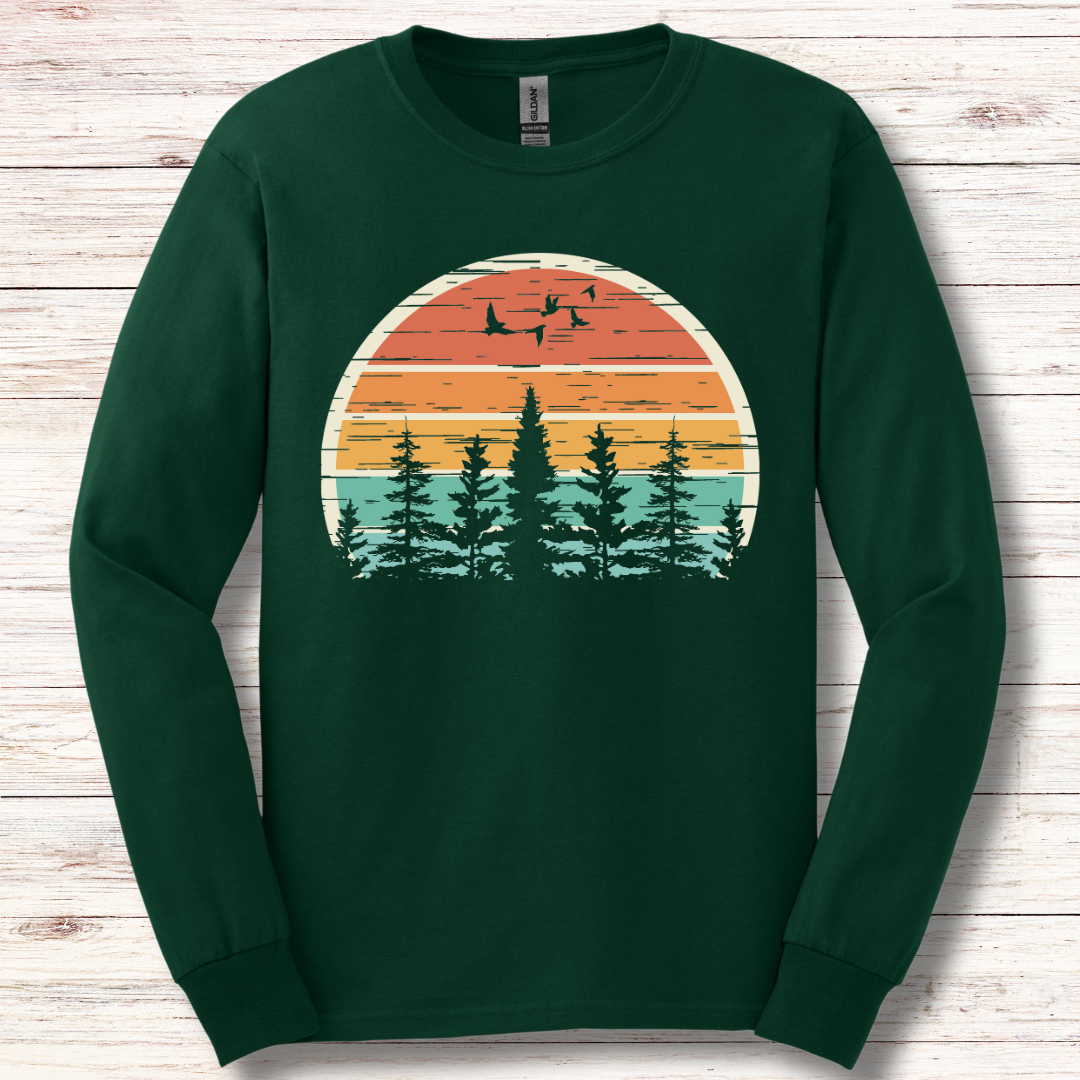 Nature Retro Vibe Long Sleeve Tee | Camping Gift Ideas