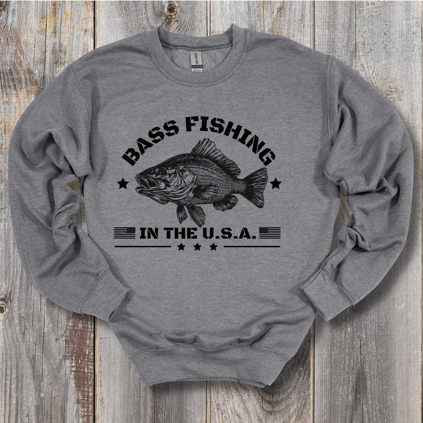 Bass Fishing in the USA Sweatshirt | Gifts for Anglers