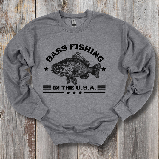 Bass Fishing in the USA Sweatshirt | Gifts for Anglers