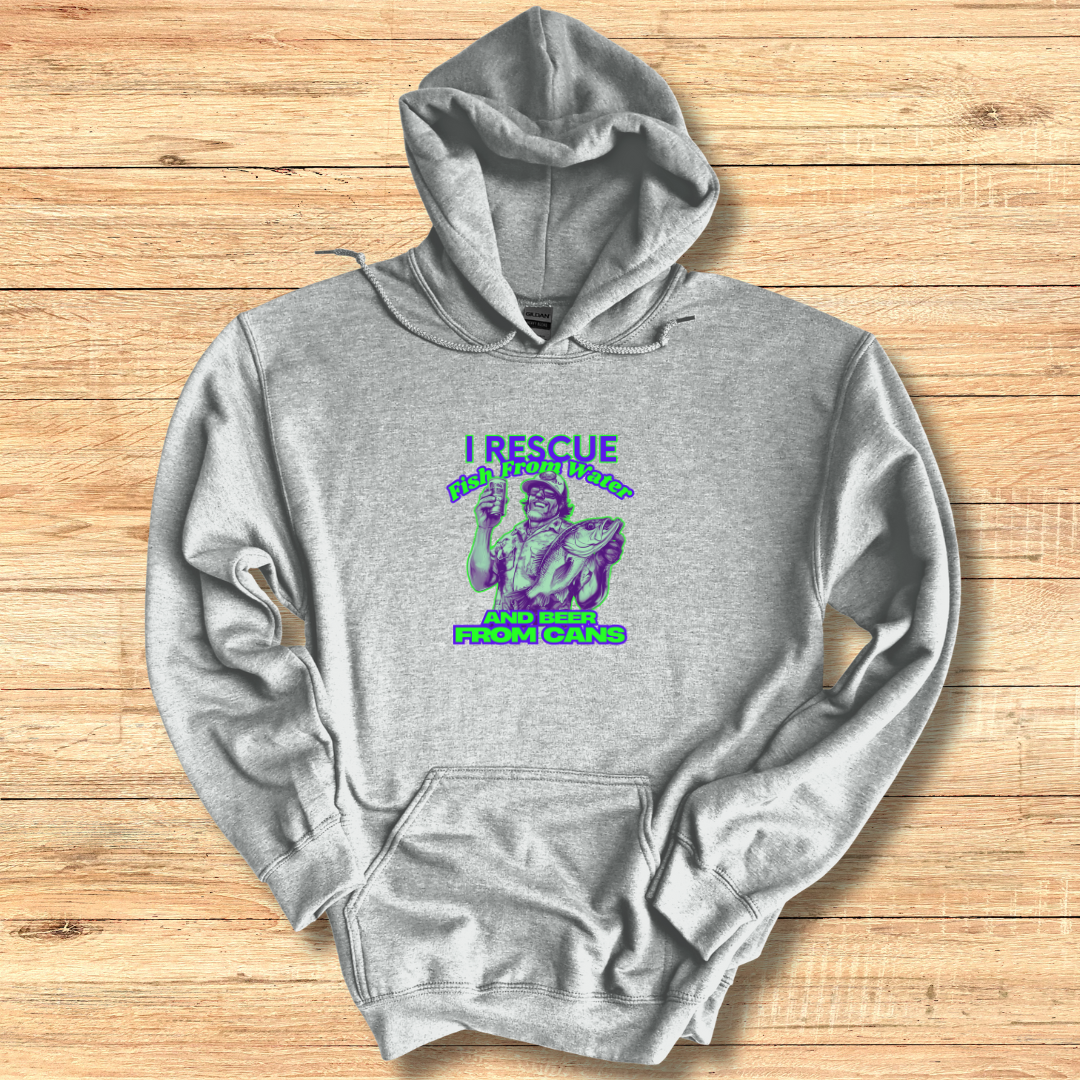 I Rescue Fish From Water Long-Sleeve Hoodie | Funny Fishing Shirts