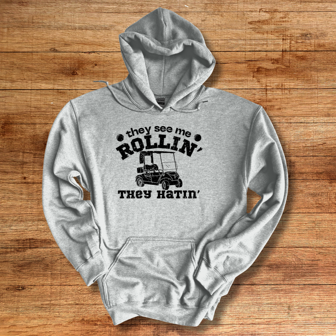 They See Me Rollin They Hatin Golf Long-Sleeve Hoodie | Golfer Gift
