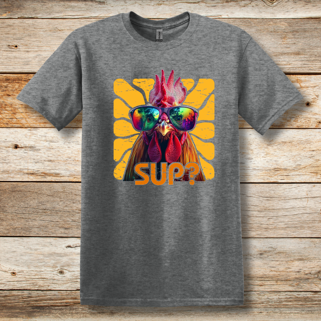 Rooster Sup? T-Shirt | Farmer T-Shirts Funny