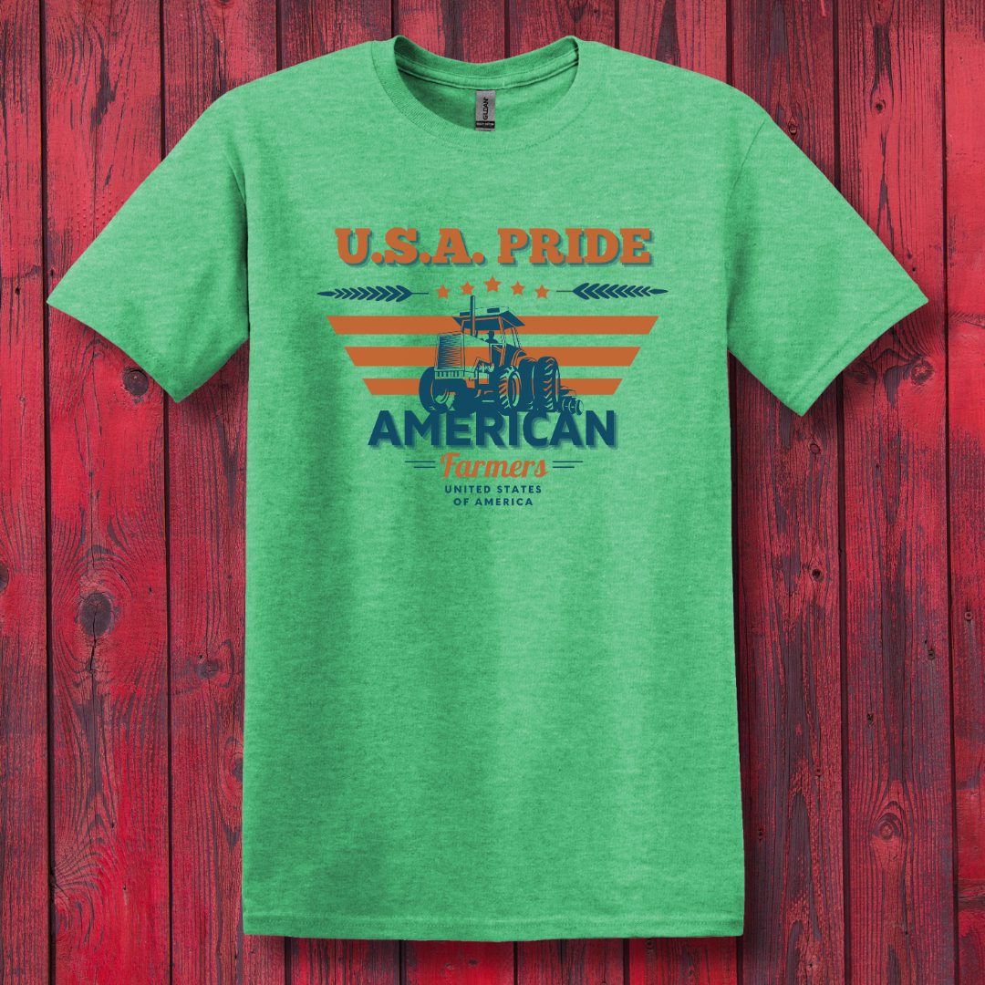 USA Pride American Farmers T-Shirt | Farmer Gift
