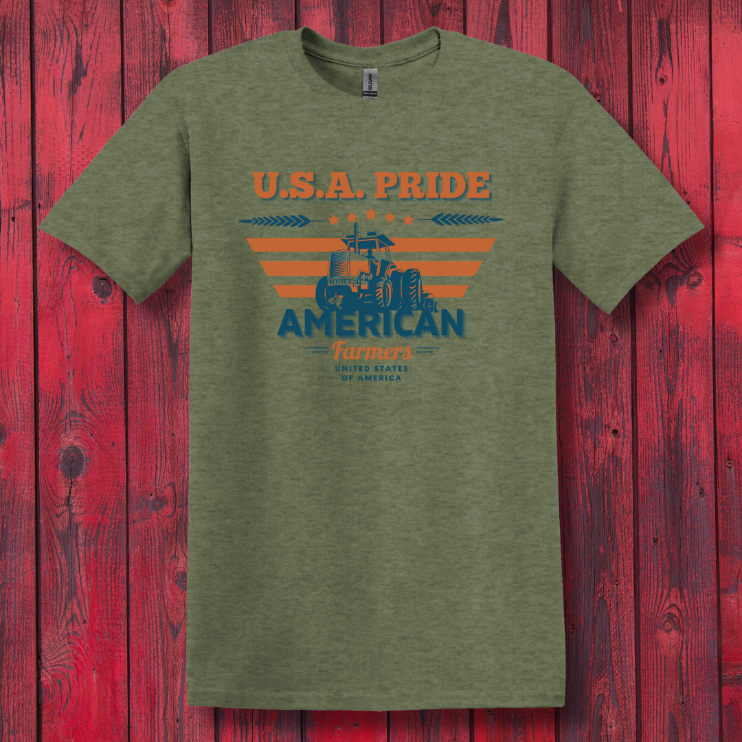 USA Pride American Farmers T-Shirt | Farmer Gift