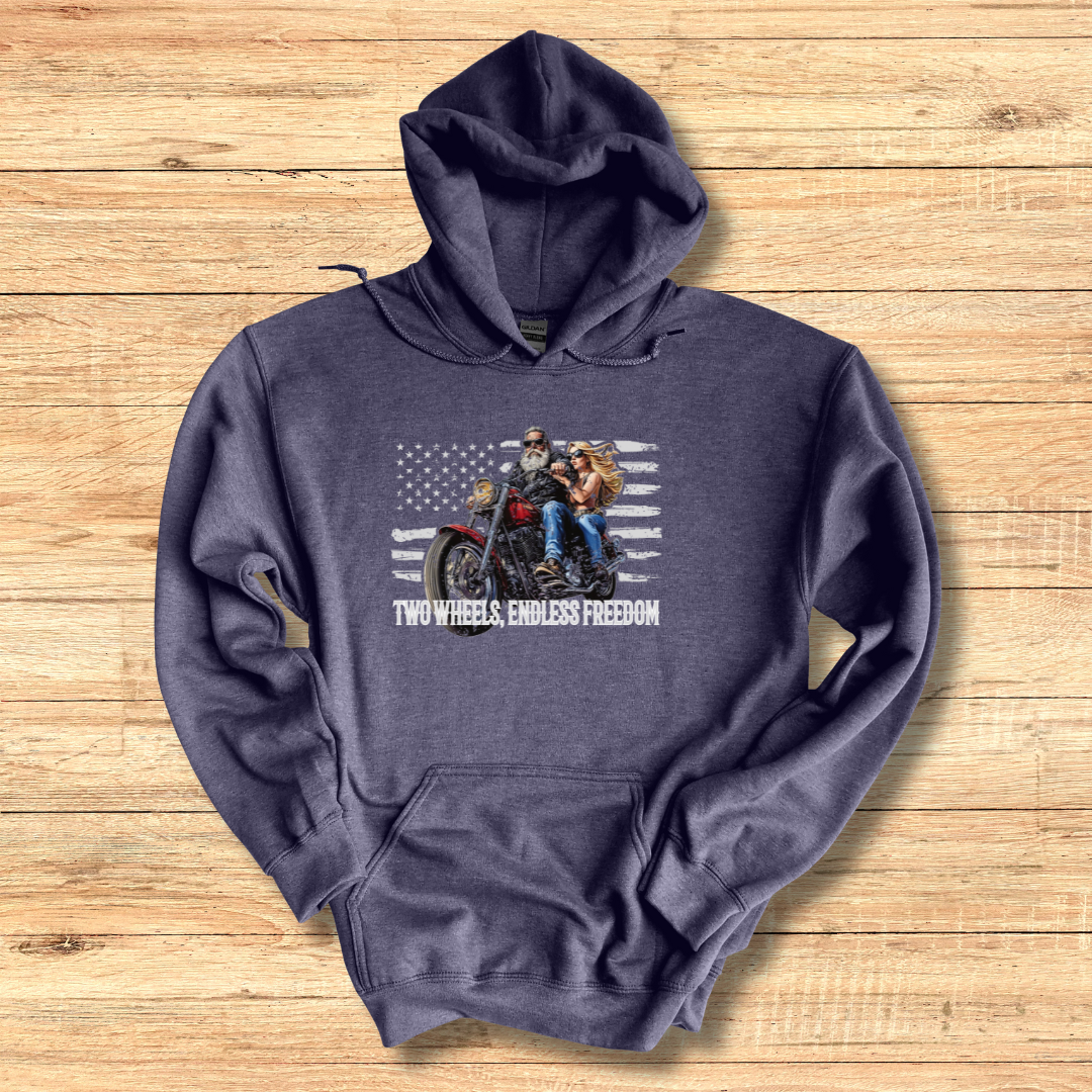 Two Wheels, Endless Freedom Long-Sleeve Hoodie
