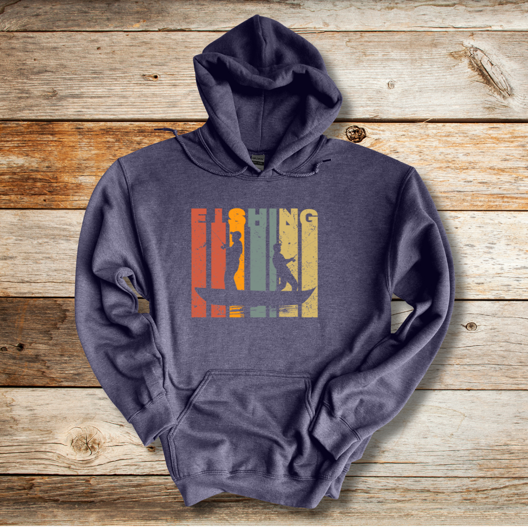 Fishing Grunge Long-Sleeve Hoodie