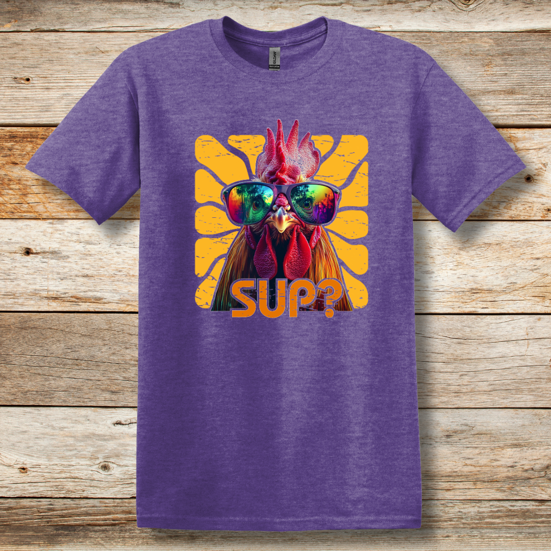 Rooster Sup? T-Shirt | Farmer T-Shirts Funny