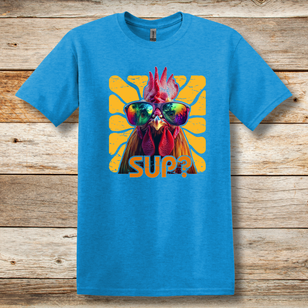Rooster Sup? T-Shirt | Farmer T-Shirts Funny