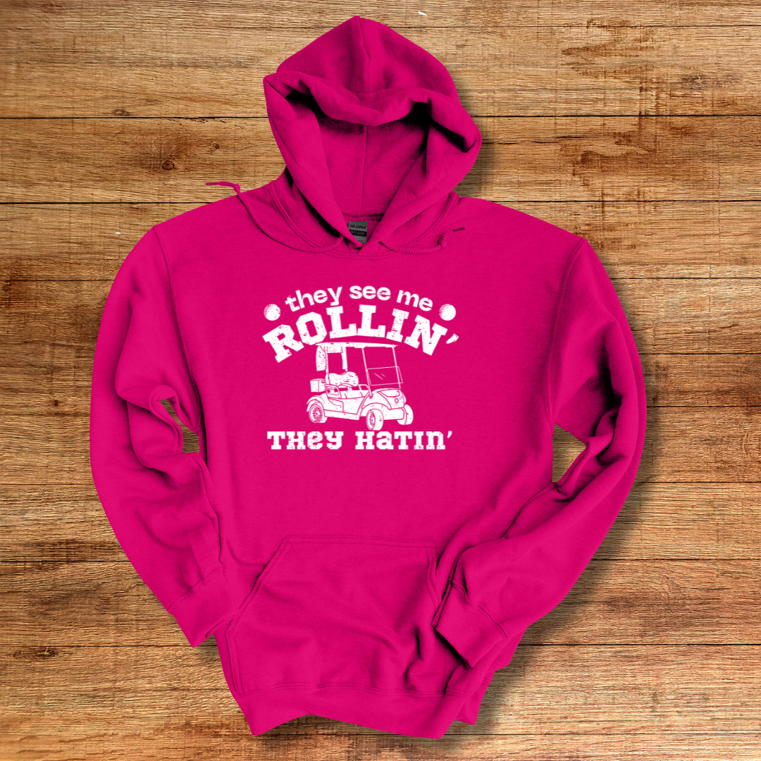 They See Me Rollin They Hatin Golf Long-Sleeve Hoodie | Golfer Gift