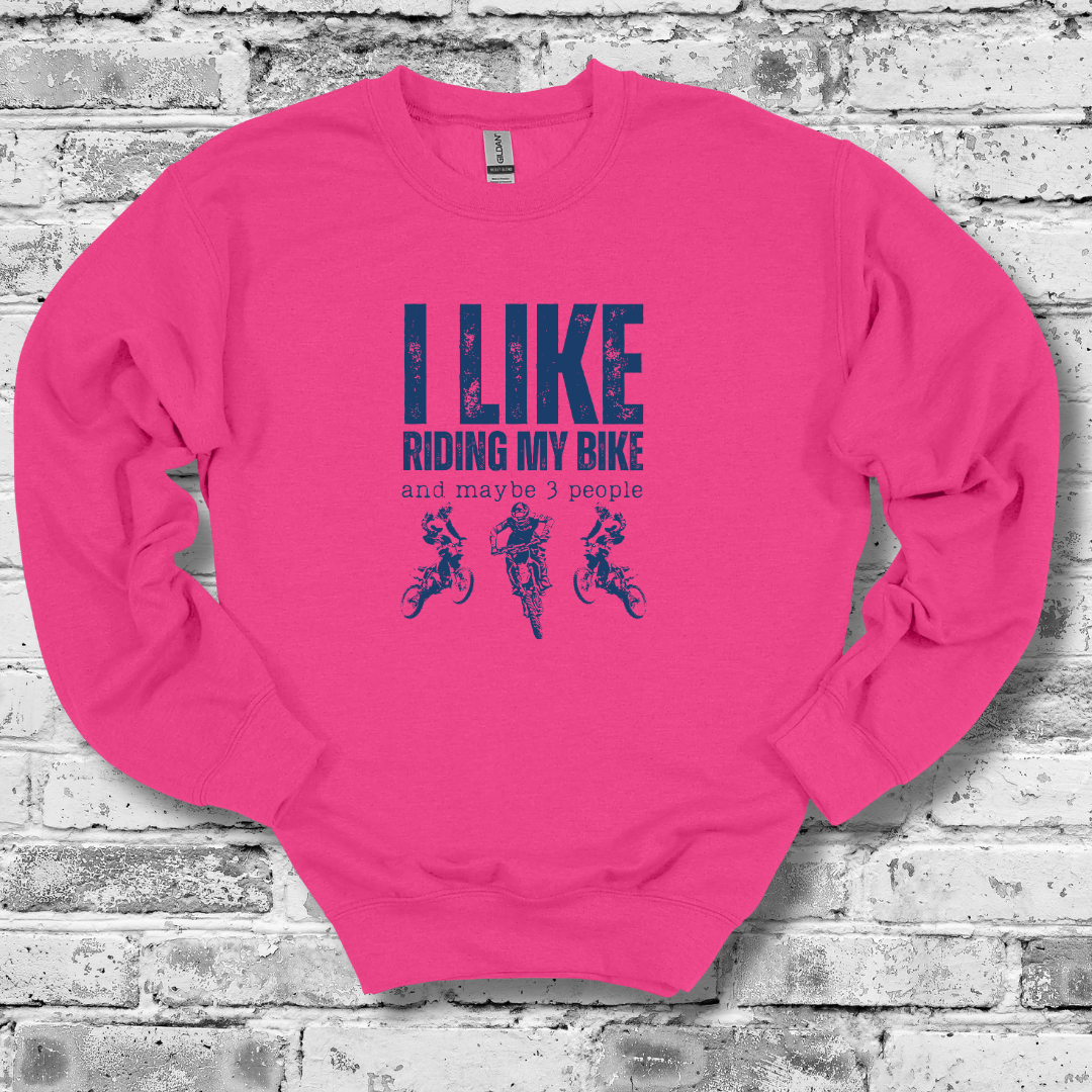 This is an image of the I Like Riding My Bike (Dirt) Sweatshirt version 6