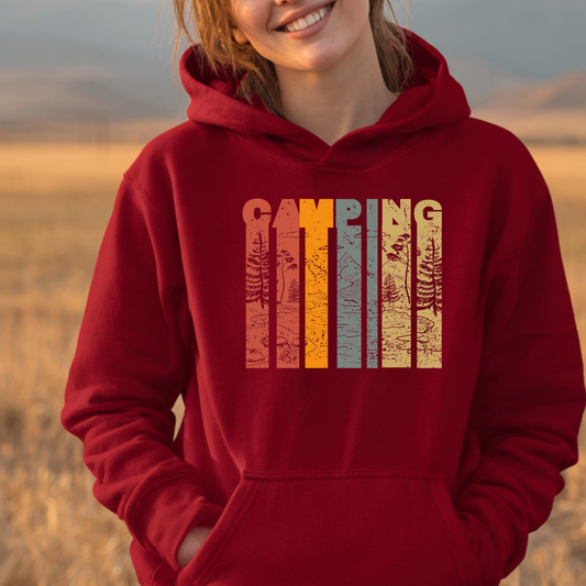 Camping Grunge Long-Sleeve Hoodie | Camping Gift Ideas