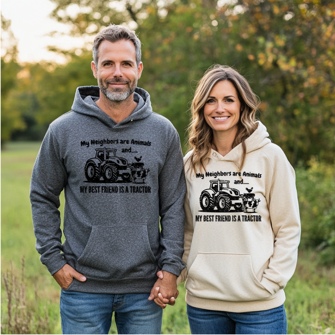 My Neighbors Are Animals Long-Sleeve Hoodie | Gift Ideas for Farmers
