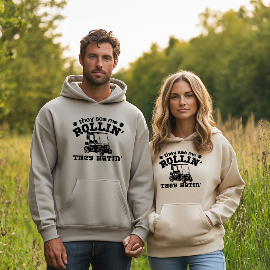 They See Me Rollin They Hatin Golf Long-Sleeve Hoodie | Golfer Gift