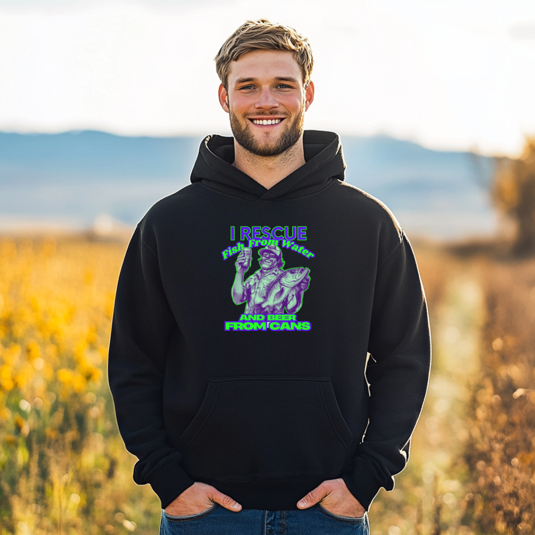 I Rescue Fish From Water Long-Sleeve Hoodie | Funny Fishing Shirts