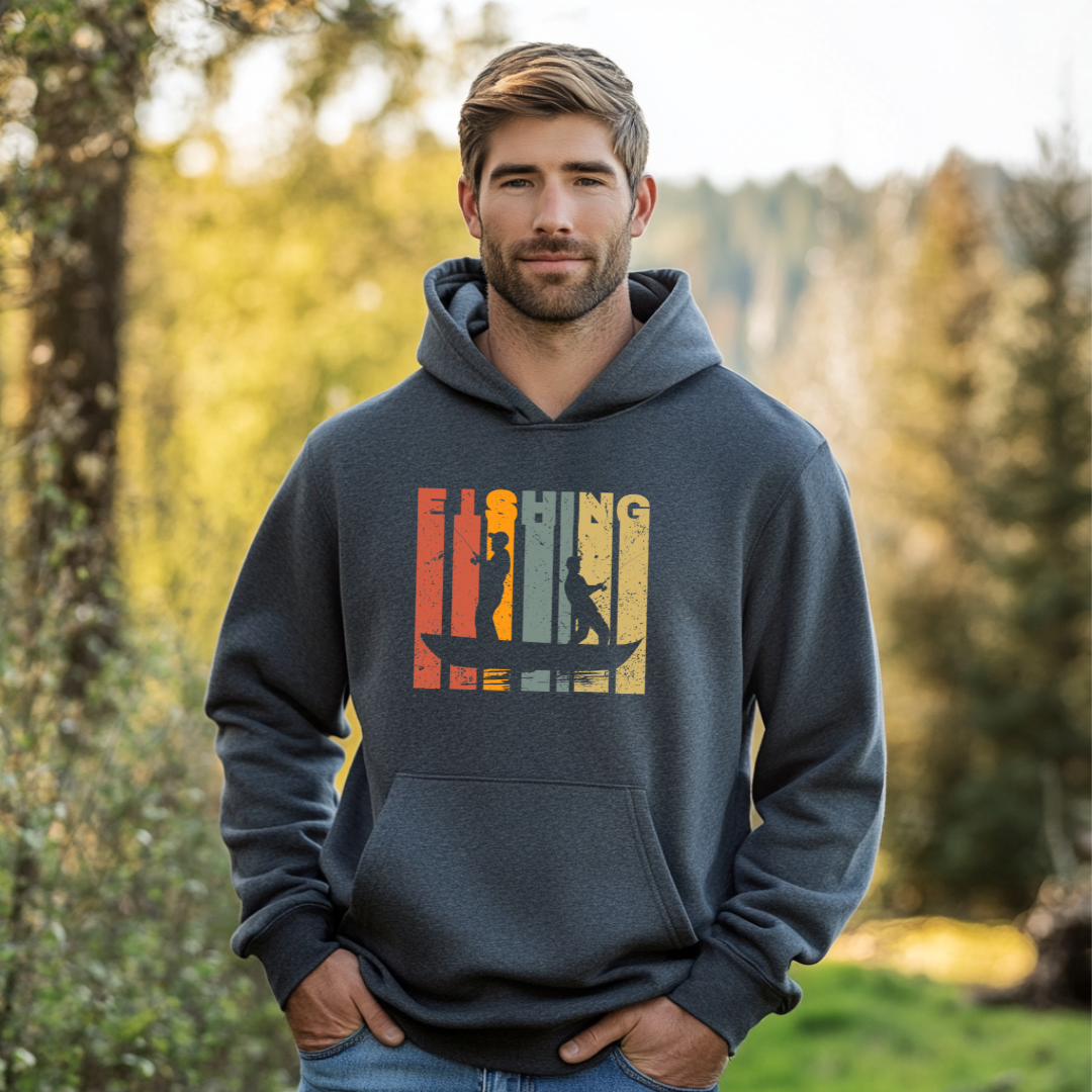 Fishing Grunge Long-Sleeve Hoodie