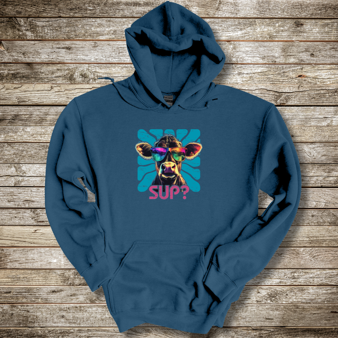 Cow Sup? Long-Sleeve Hoodie | Gift Ideas for Farmers