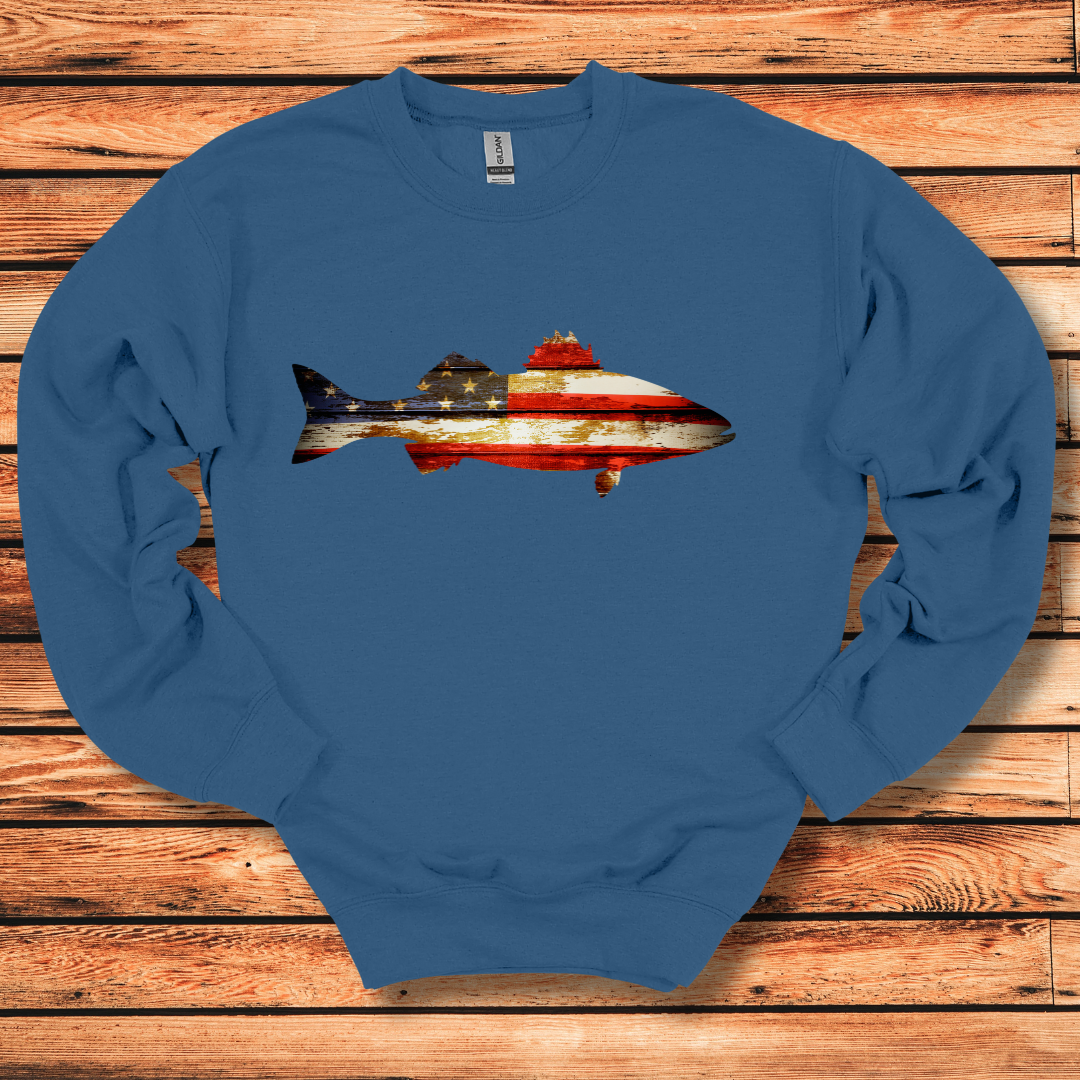 Distressed Bass Flag Sweatshirt