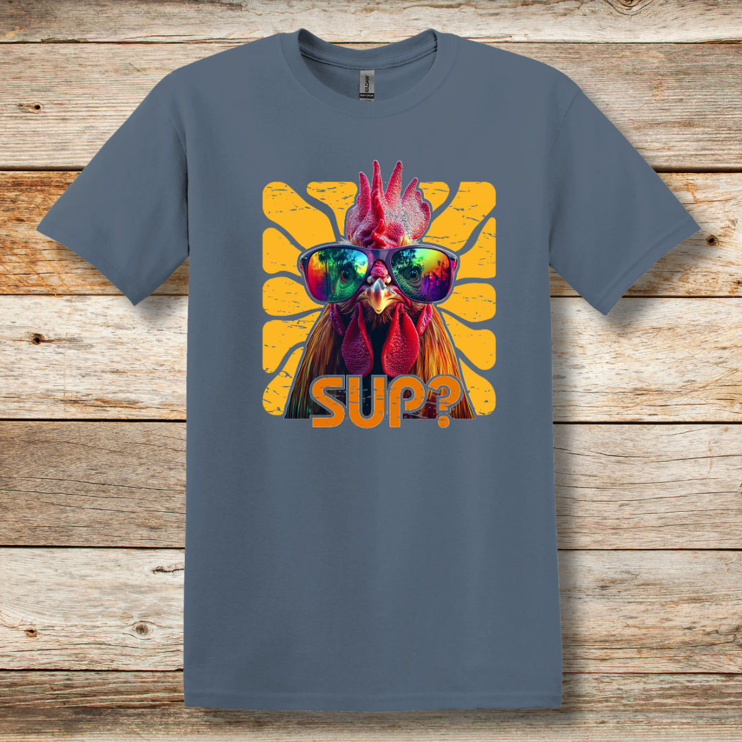 Rooster Sup? T-Shirt | Farmer T-Shirts Funny