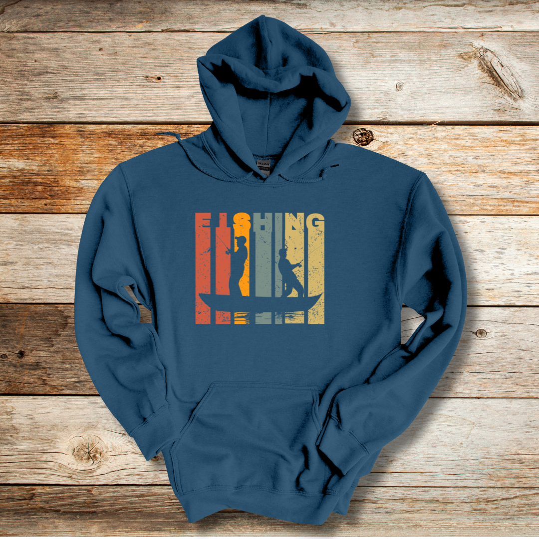 Fishing Grunge Long-Sleeve Hoodie