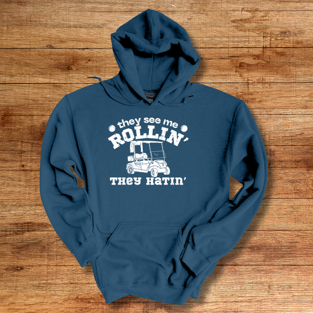 They See Me Rollin They Hatin Golf Long-Sleeve Hoodie | Golfer Gift