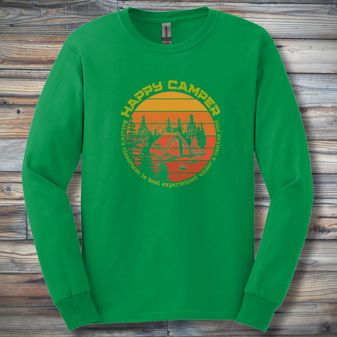 Happy Camper Long Sleeve Tee | Camping Gift Ideas