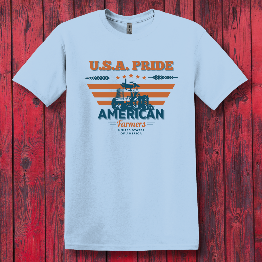 USA Pride American Farmers T-Shirt | Farmer Gift