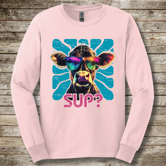 Cow Sup? Long Sleeve Tee | Farmer T-Shirts Funny