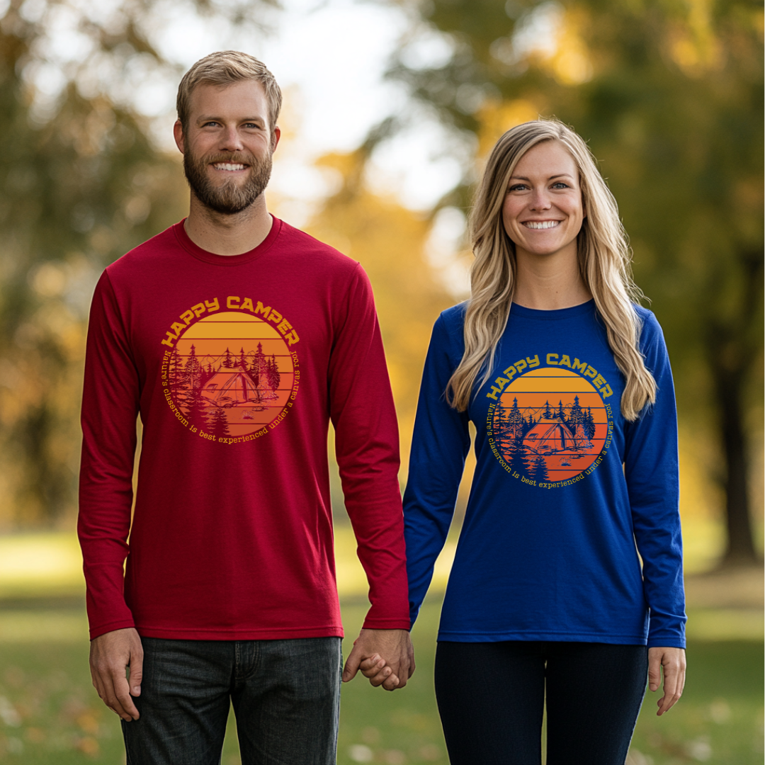 Happy Camper Long Sleeve Tee | Camping Gift Ideas