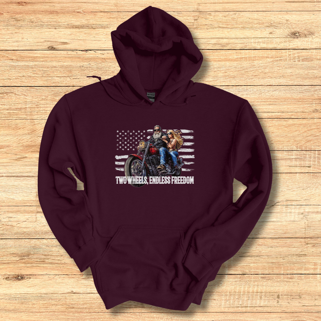 Two Wheels, Endless Freedom Long-Sleeve Hoodie