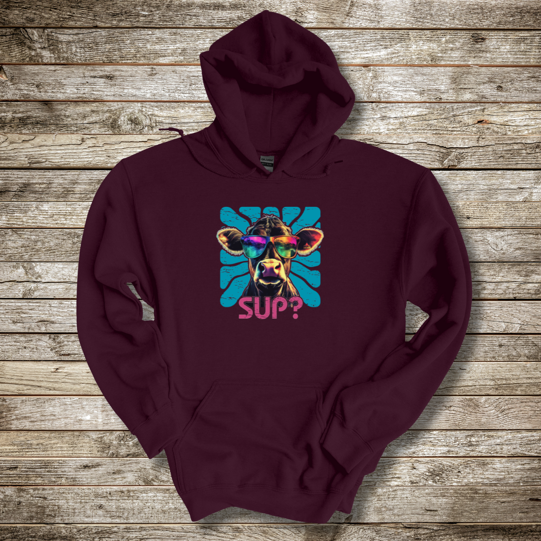 Cow Sup? Long-Sleeve Hoodie | Gift Ideas for Farmers