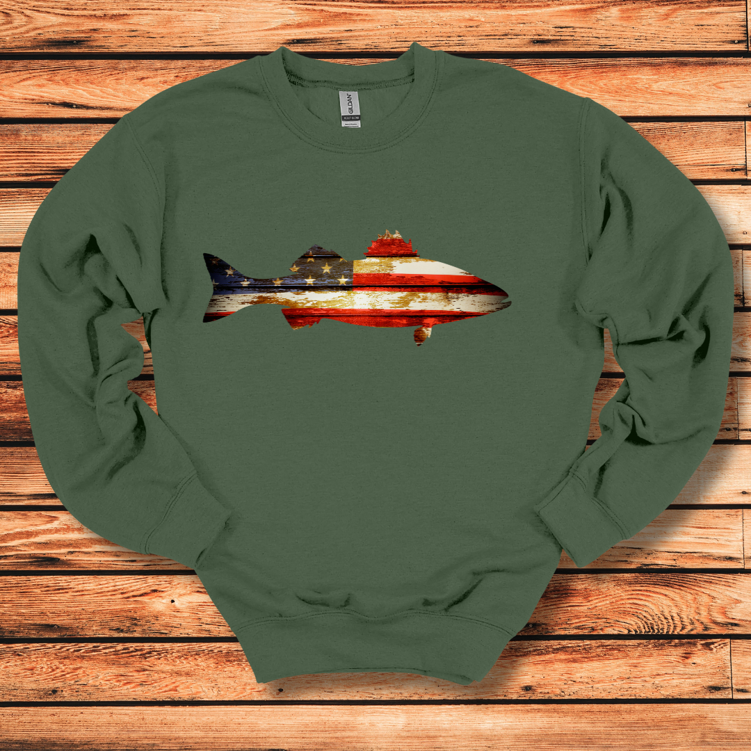 Distressed Bass Flag Sweatshirt