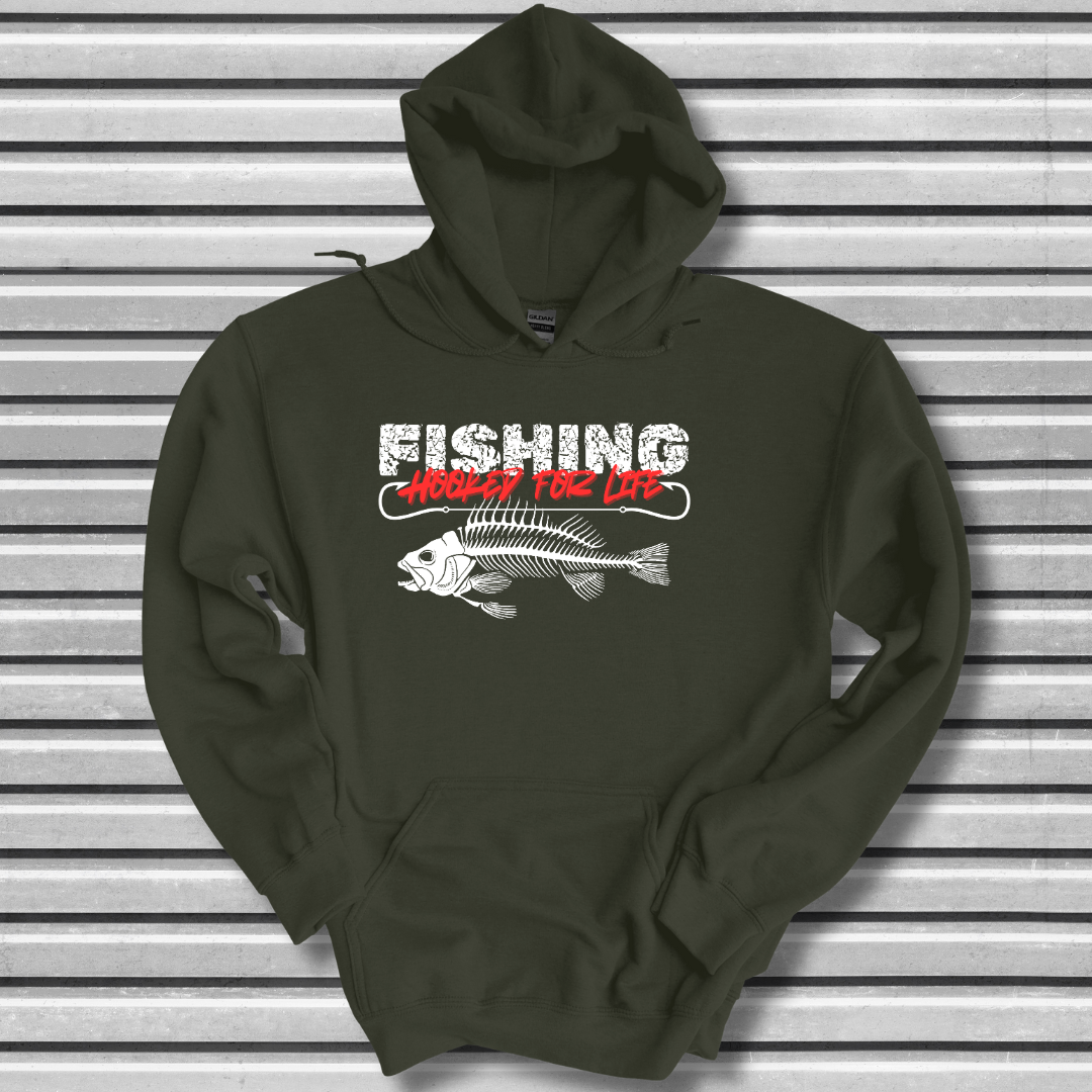 Fishing Hooked For Life Long-Sleeve Hoodie | Best Fishing Gifts