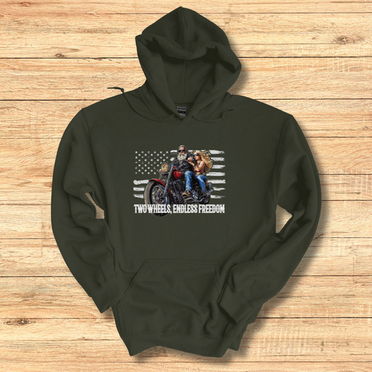 Two Wheels, Endless Freedom Long-Sleeve Hoodie