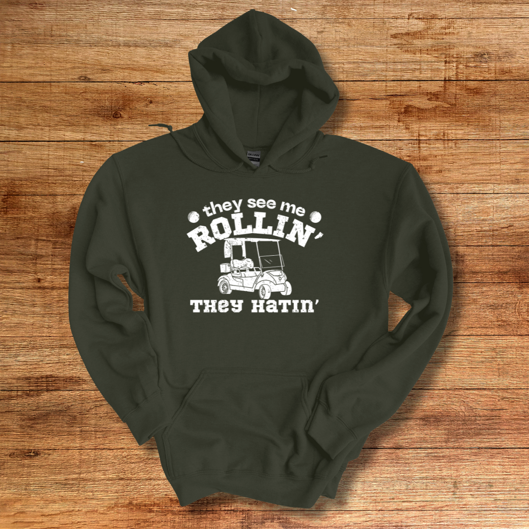 They See Me Rollin They Hatin Golf Long-Sleeve Hoodie | Golfer Gift