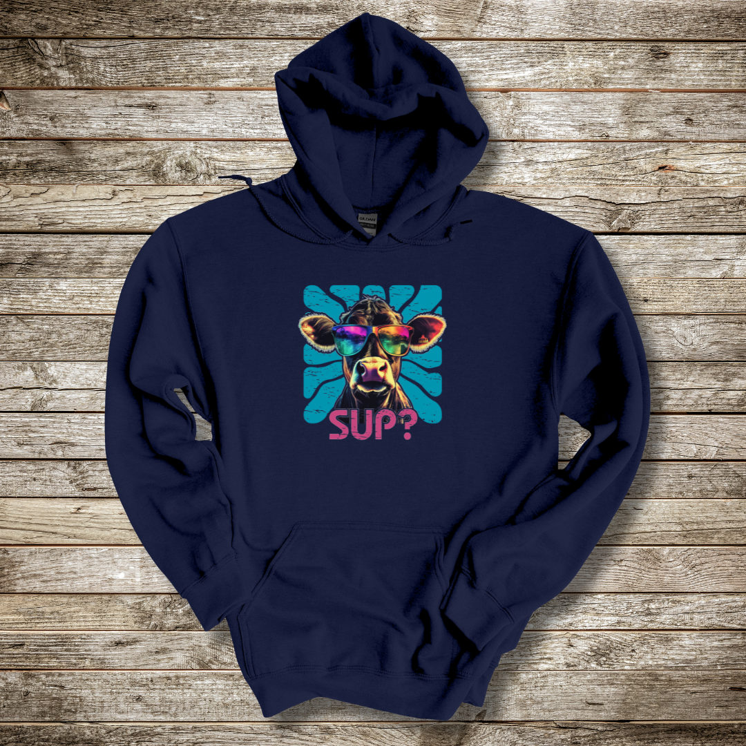 Cow Sup? Long-Sleeve Hoodie | Gift Ideas for Farmers