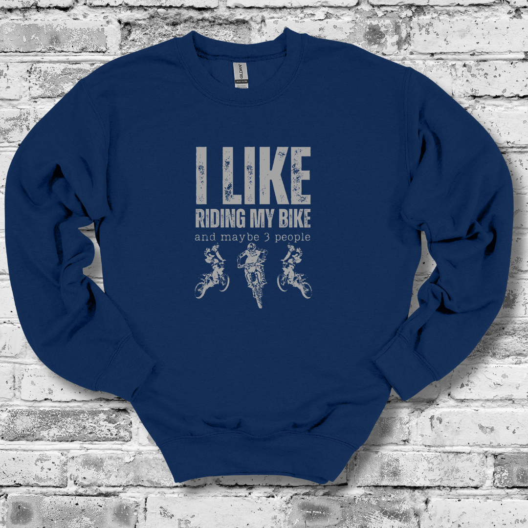 This is an image of the I Like Riding My Bike (Dirt) Sweatshirt version 9