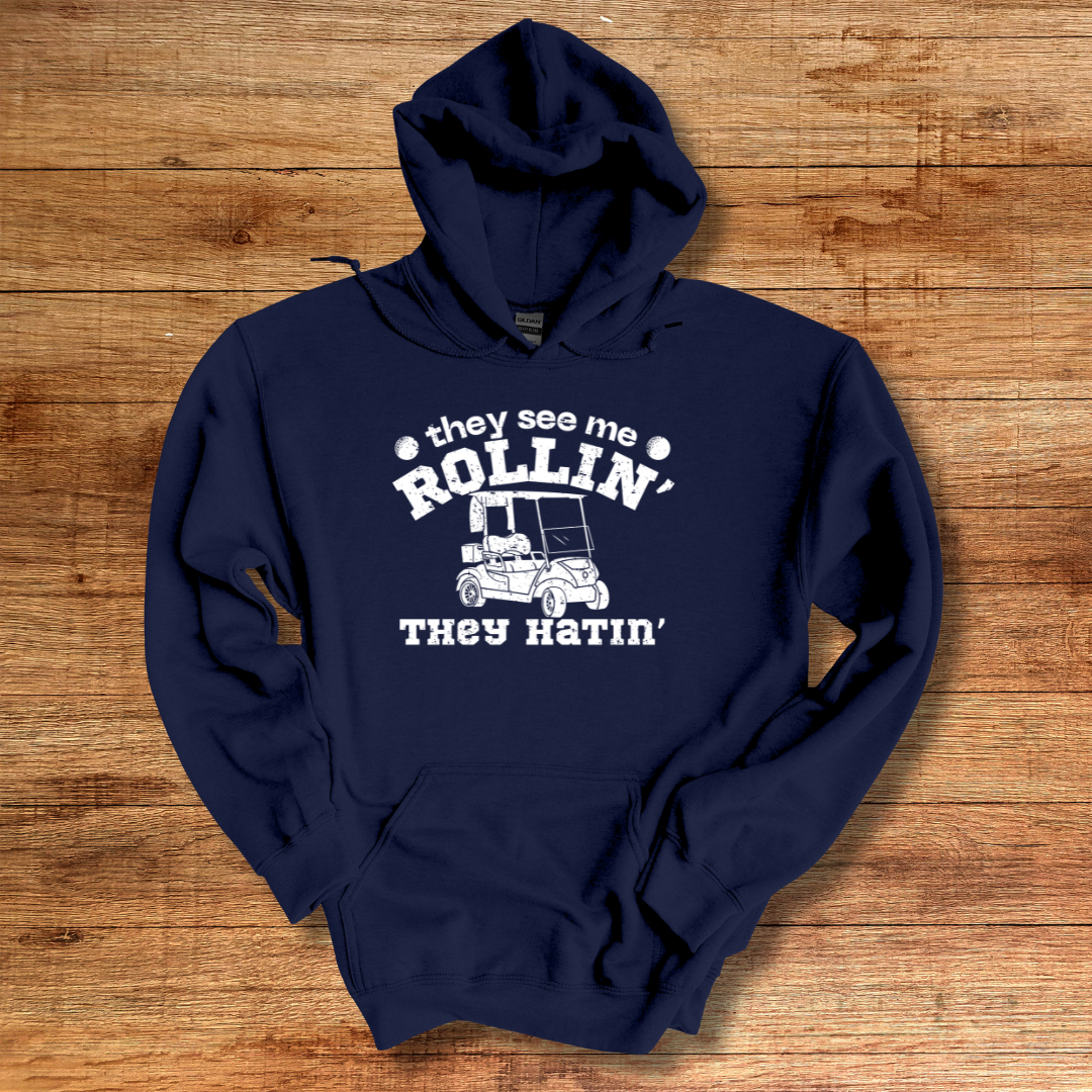 They See Me Rollin They Hatin Golf Long-Sleeve Hoodie | Golfer Gift