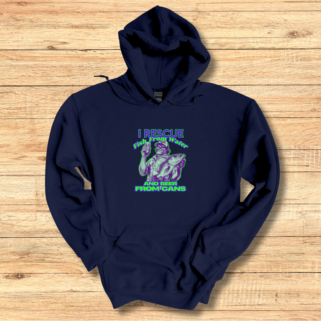 I Rescue Fish From Water Long-Sleeve Hoodie | Funny Fishing Shirts