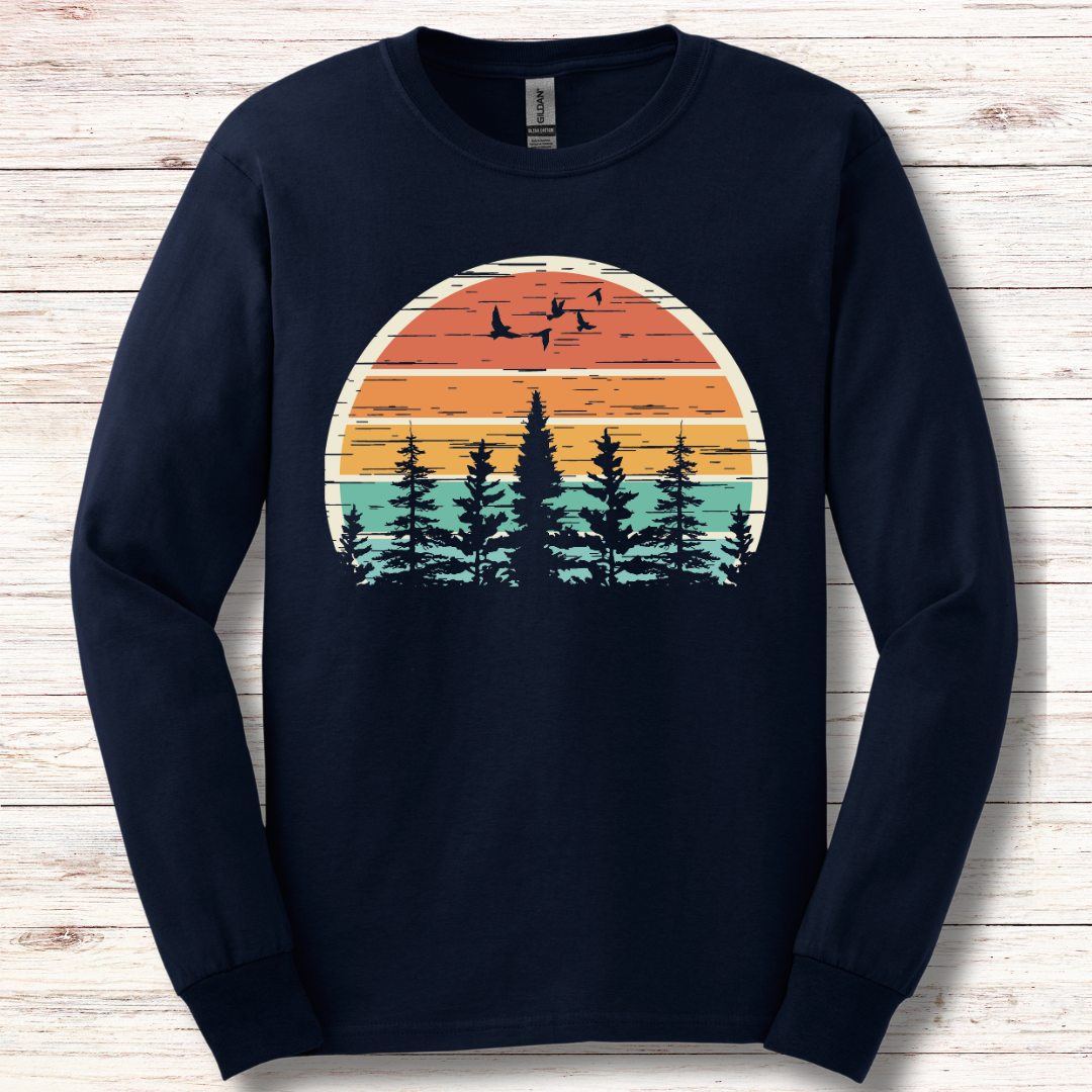 Nature Retro Vibe Long Sleeve Tee | Camping Gift Ideas