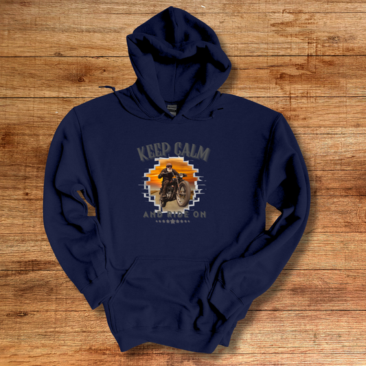 Keep Calm and Ride On Long-Sleeve Hoodie