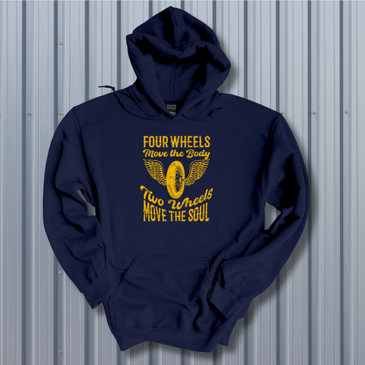 Two Wheels Moves the Soul Long-Sleeve Hoodie | Biker Gift