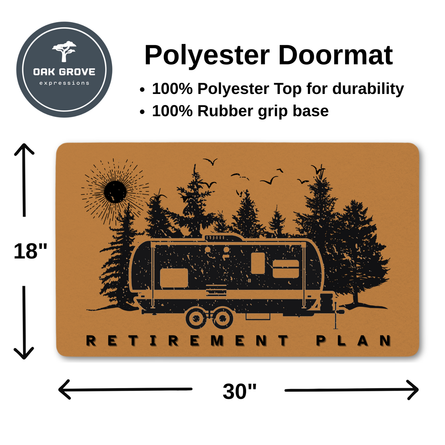 RV Retirement Plan Polyester Doormat | Cozy Welcome Mat