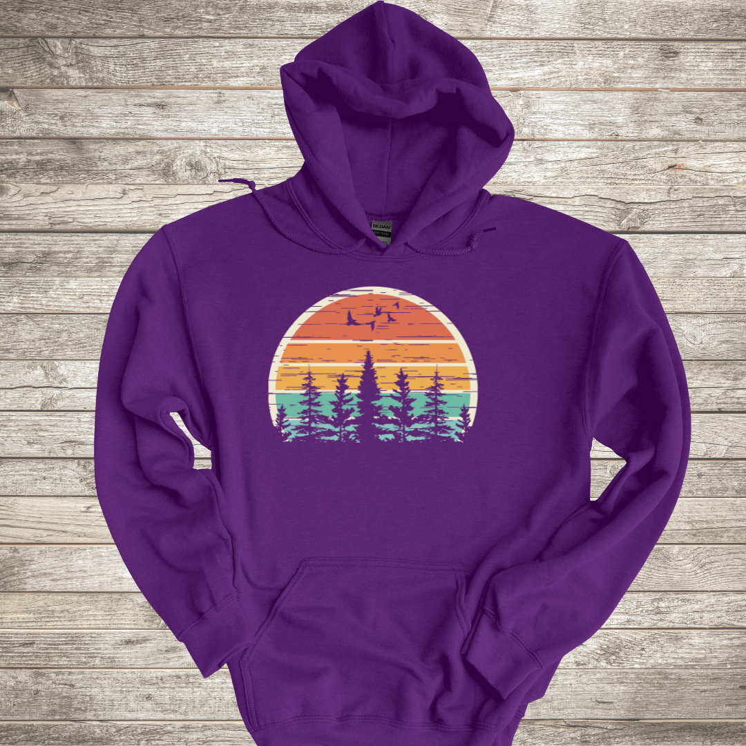 Nature Retro Vibe Long-Sleeve Hoodie | Camping Gift Ideas