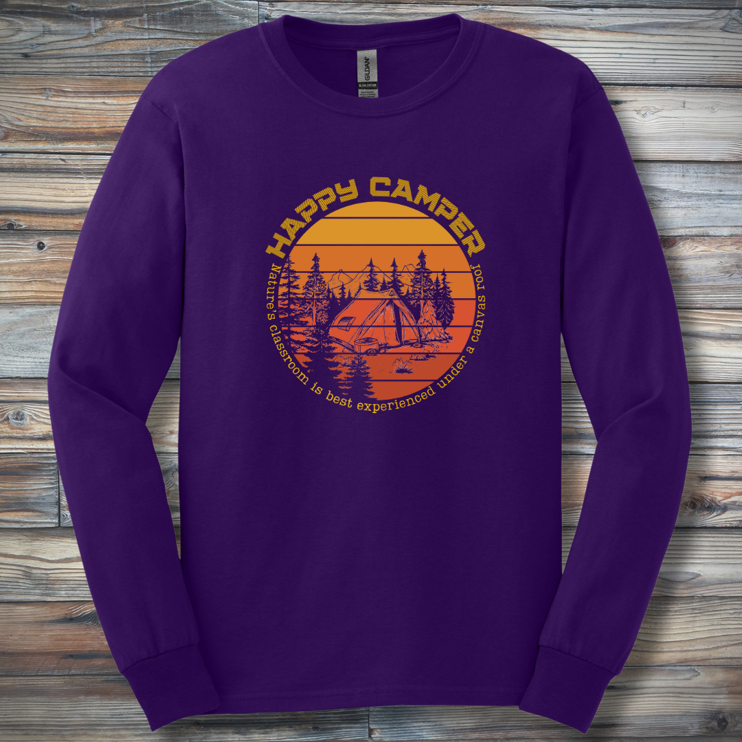 Happy Camper Long Sleeve Tee | Camping Gift Ideas