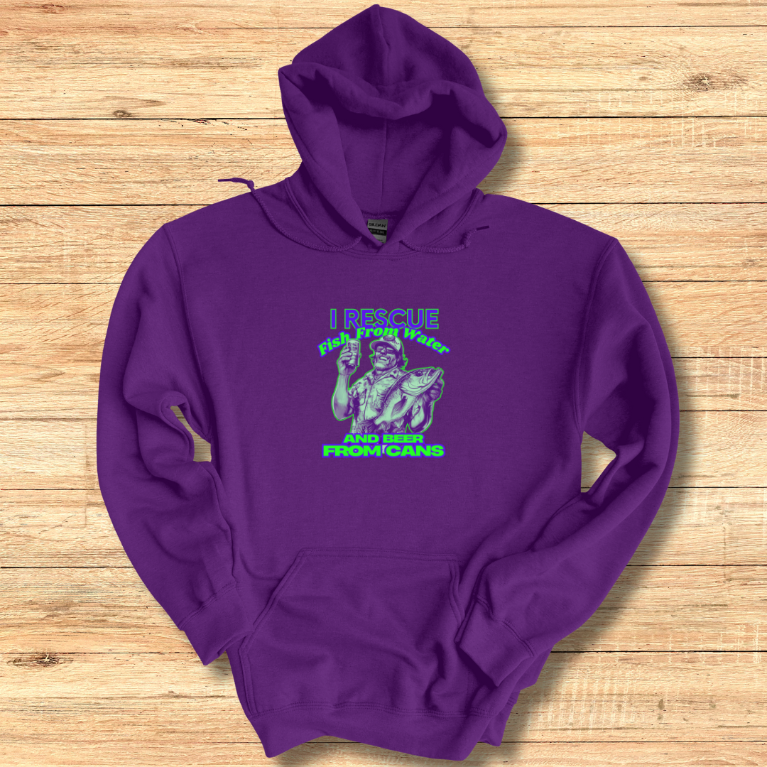 I Rescue Fish From Water Long-Sleeve Hoodie | Funny Fishing Shirts