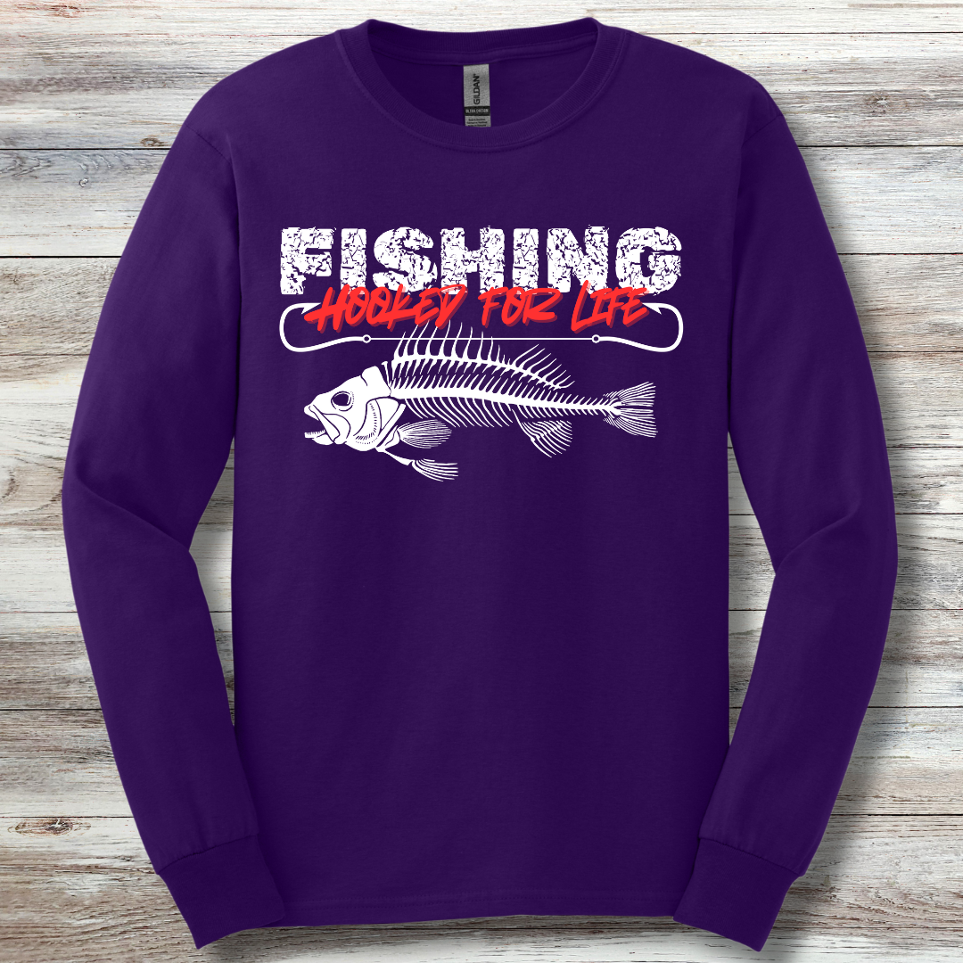 Fishing Hooked For Life Long Sleeve Tee | Best Fishing Gifts