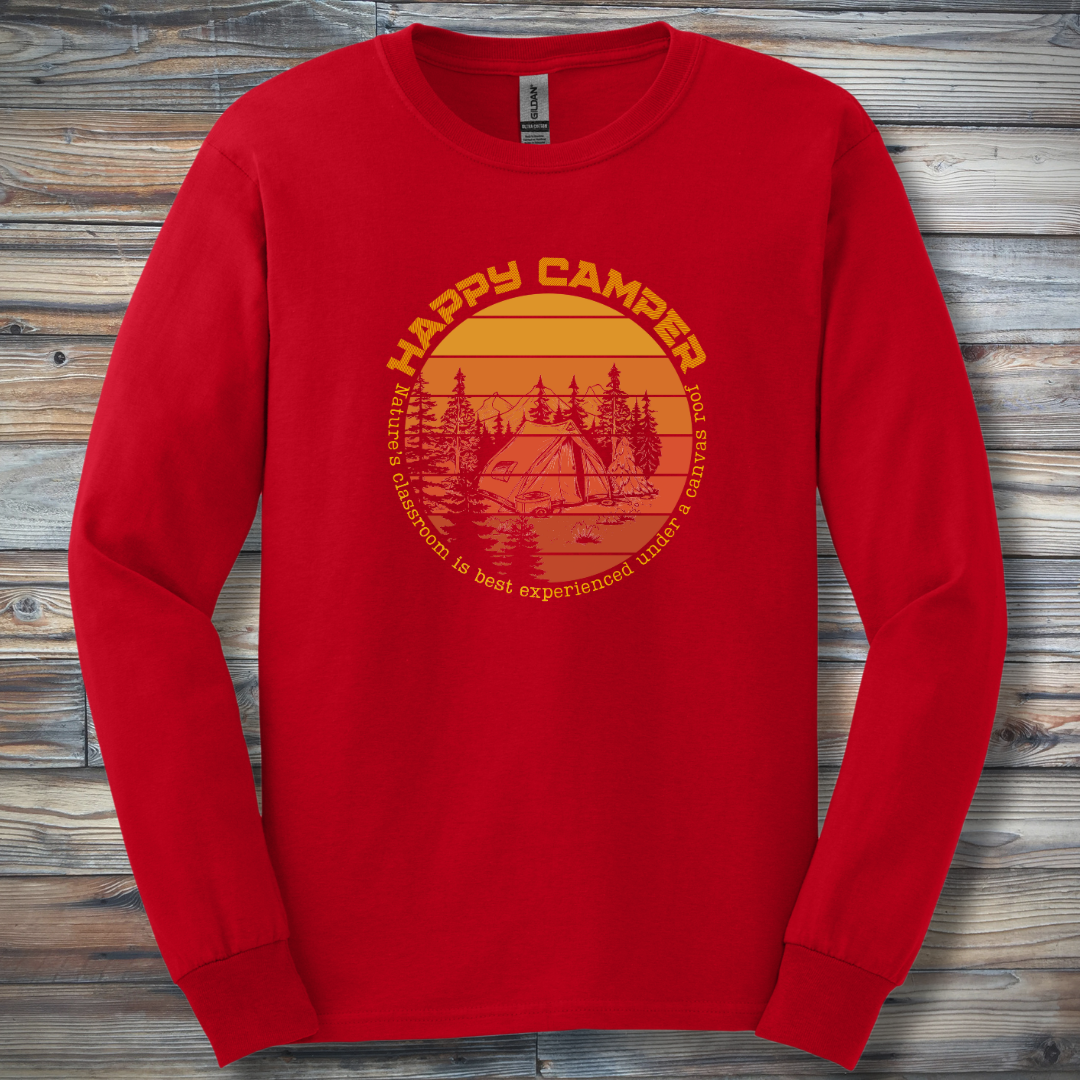 Happy Camper Long Sleeve Tee | Camping Gift Ideas