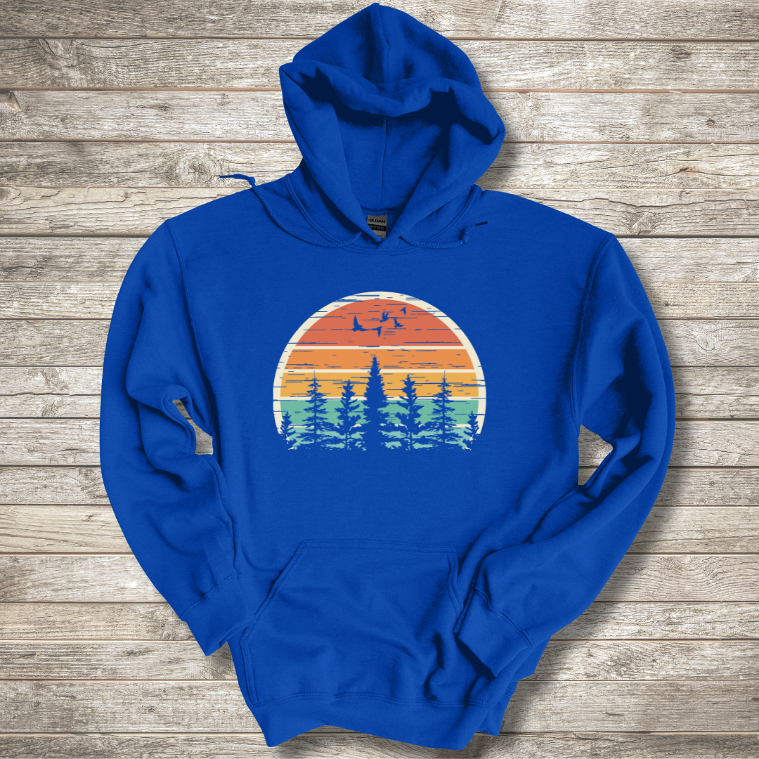 Nature Retro Vibe Long-Sleeve Hoodie | Camping Gift Ideas