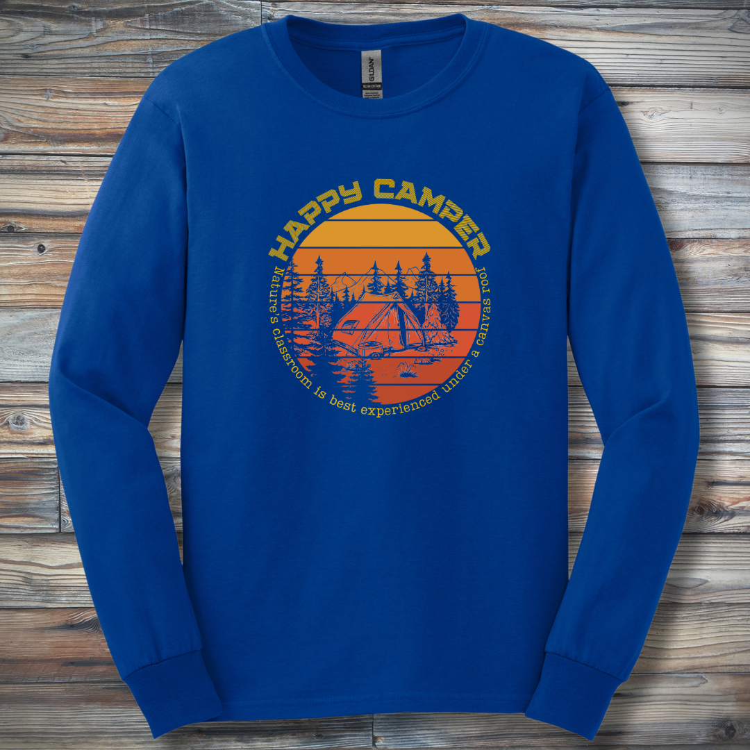 Happy Camper Long Sleeve Tee | Camping Gift Ideas