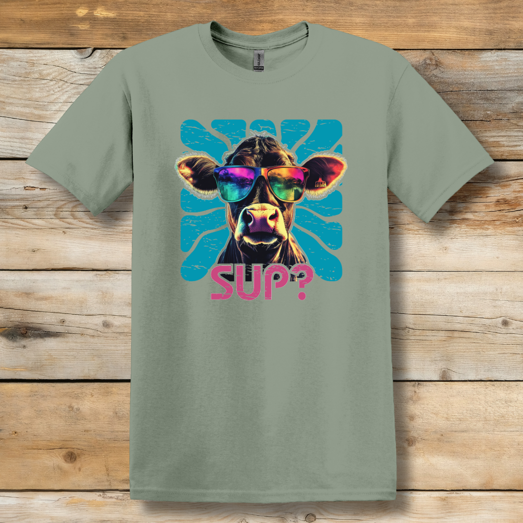 Cow Sup? T-Shirt | Farmer T-Shirts Funny